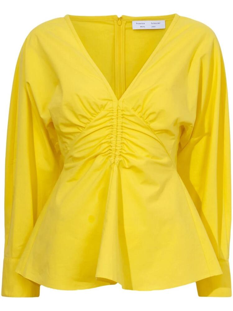 Proenza Schouler White Label poplin V-neck top - Yellow Cover