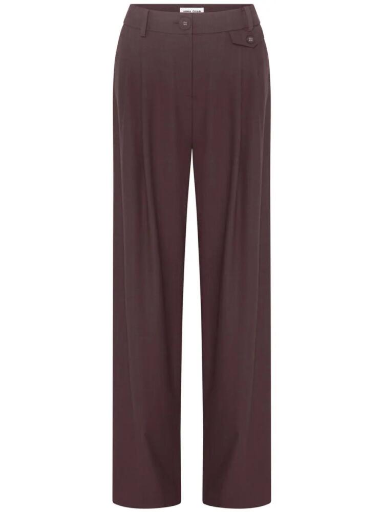 Anna Quan pleat detailing straight-legged trousers - Brown Cover