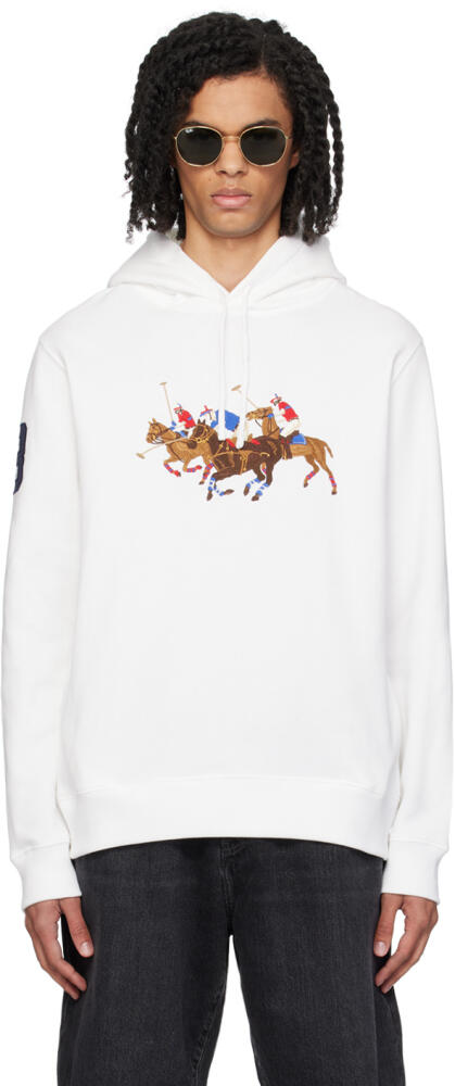 Polo Ralph Lauren White Triple-Pony Hoodie Cover