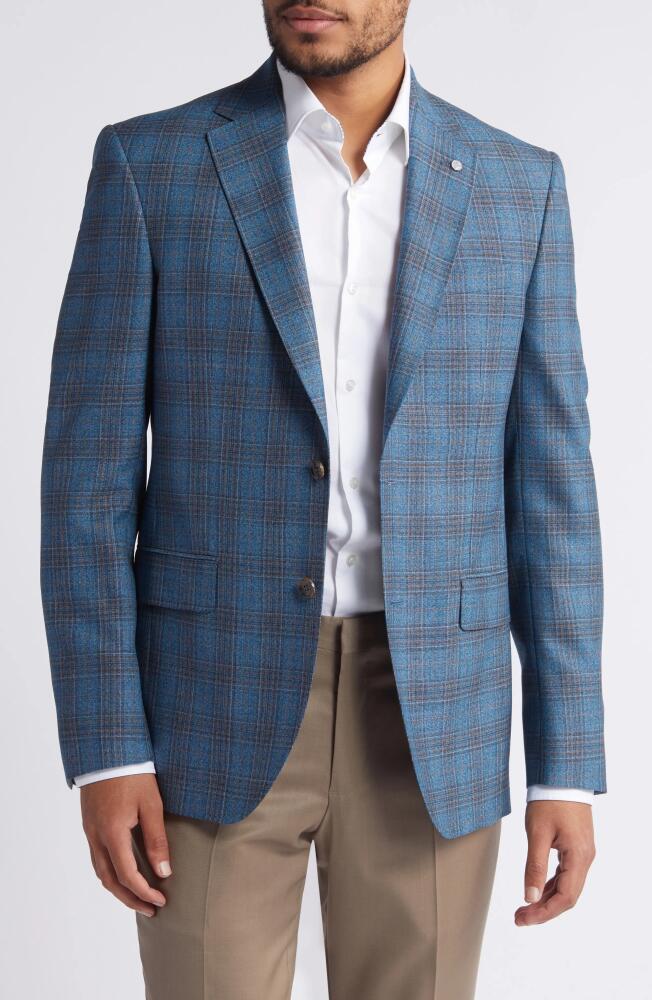 Ted Baker London Jay Slim Fit Deco Plaid Wool Sport Coat in Teal Cover