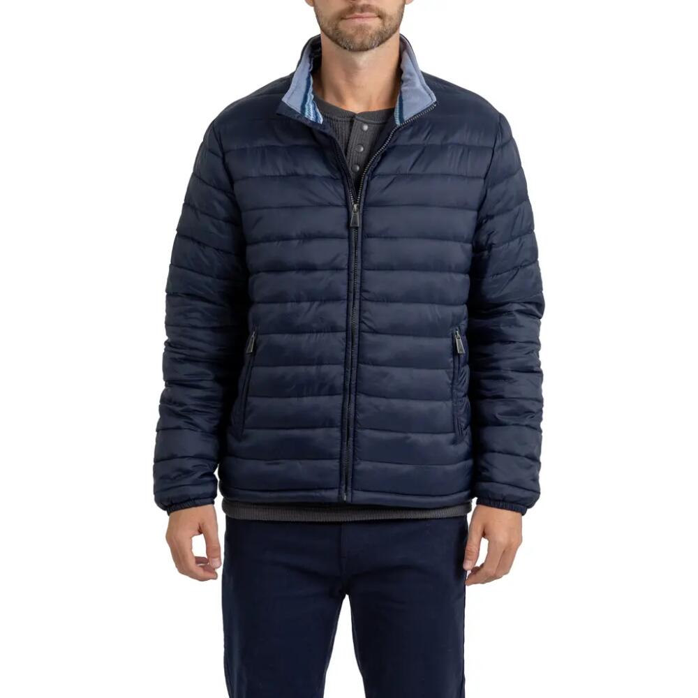 Rainforest Water Resistant Quilted Jacket in Navy Big Sky Cover