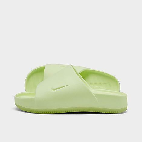 Nike Women's Calm Slide Sandals in Green/Barely Volt Cover