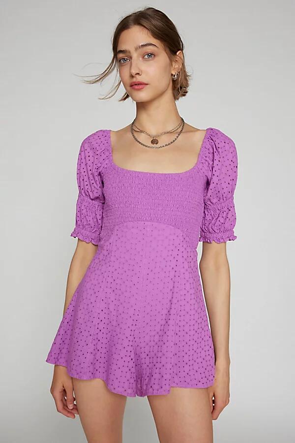 Kimchi Blue Ivy Eyelet Lace Romper in Lilac Cover