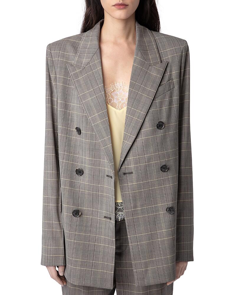 Zadig & Voltaire Vaena Plaid Oversized Blazer Cover