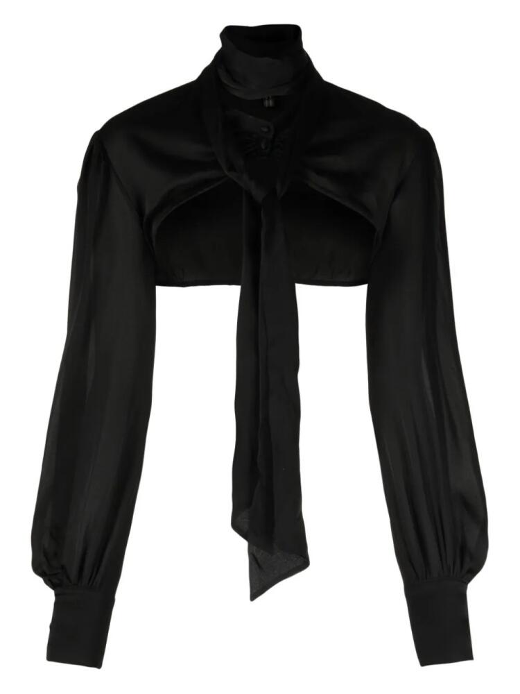 Kiki de Montparnasse high-neck silk top - Black Cover