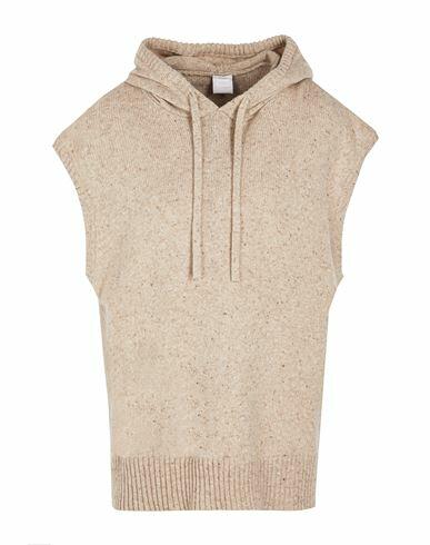 8 By Yoox Brushed Knit Oversized Hoodie Vest Woman Sweater Beige Wool, Recycled polyamide, Recycled wool Cover