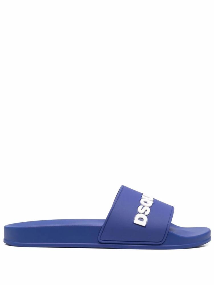 DSQUARED2 logo-embossed sliders - Blue Cover