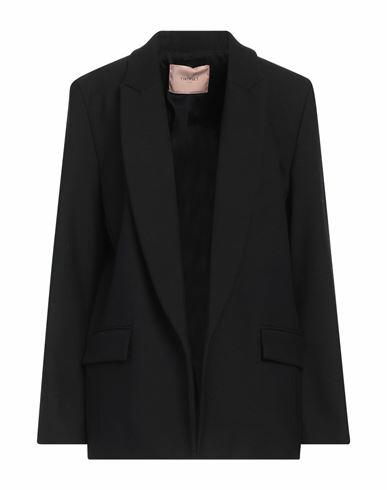 Twinset Woman Blazer Black Polyester, Wool, Elastane Cover