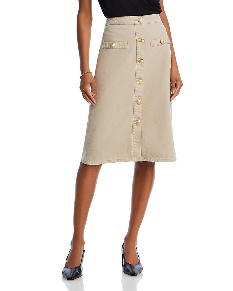 L'Agence Landry Button Front Midi Skirt Cover