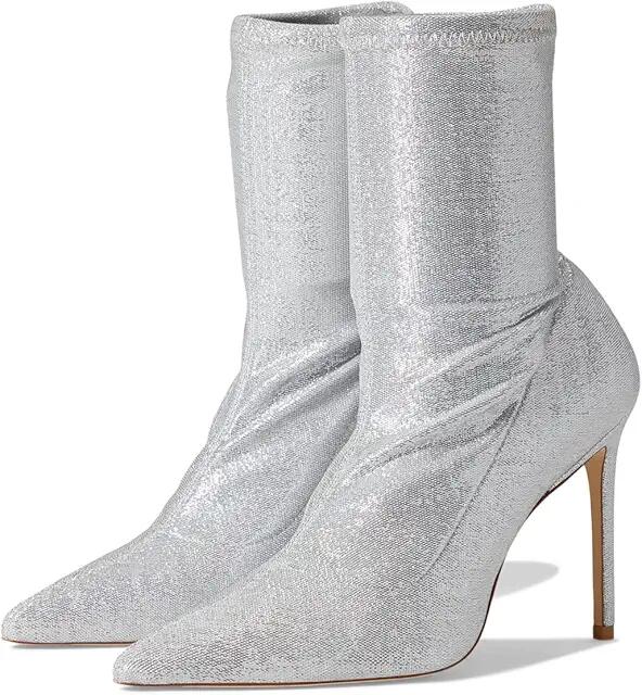 Stuart Weitzman Stuart 100 Stretch Bootie (Silver) Women's Shoes Cover