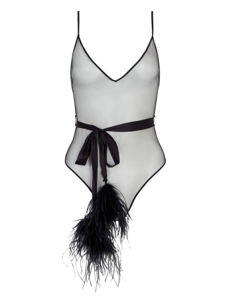 Kiki de Montparnasse Dita feather bodysuit - Black Cover