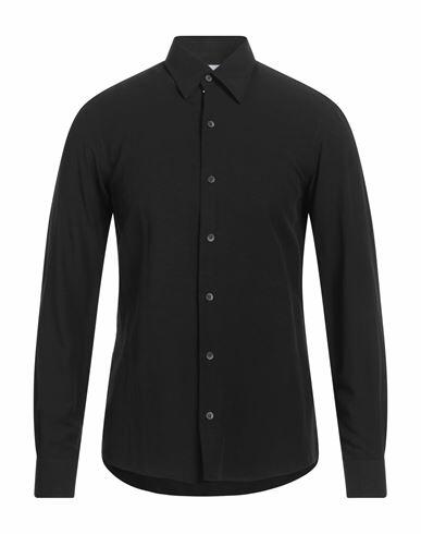 Gaëlle Paris Man Shirt Black Viscose, Linen Cover