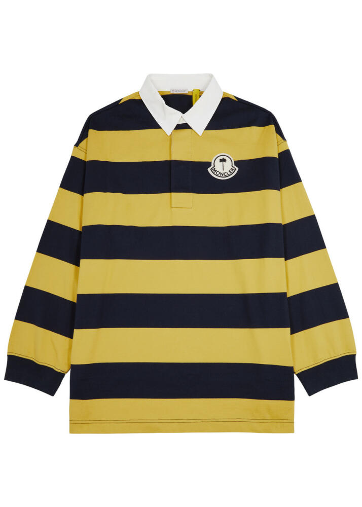 Moncler Genius 8 Moncler Palm Angels Striped Cotton Polo Shirt - Yellow Cover