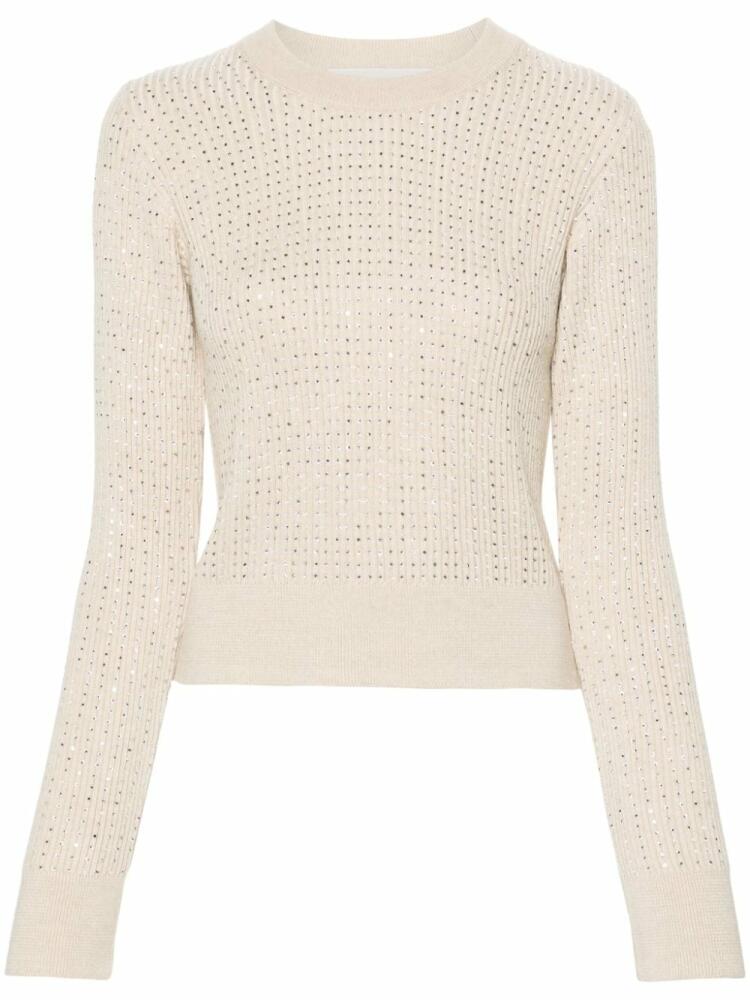 Golden Goose crystal-embellished ribbed-knit jumper - Neutrals Cover