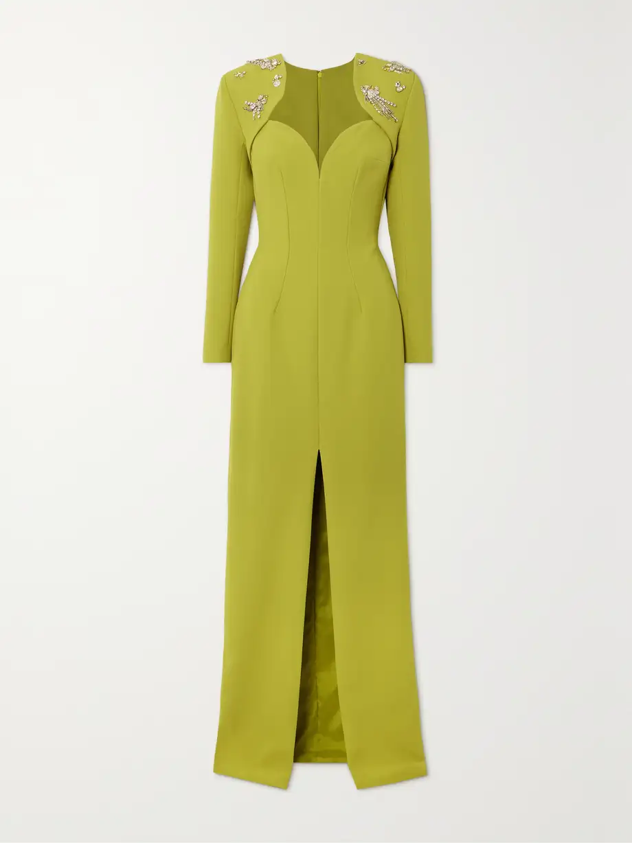 Safiyaa - Trixie Crystal-embellished Stretch-crepe Gown - Yellow Cover