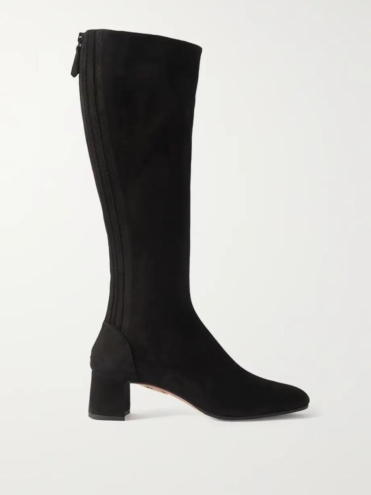 Aquazzura - Saint Honore Suede Knee Boots - Black Cover