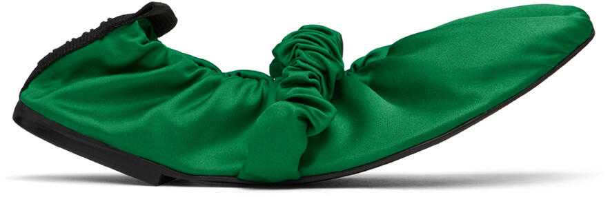 GANNI Green Scrunchie Ballerina Flats Cover