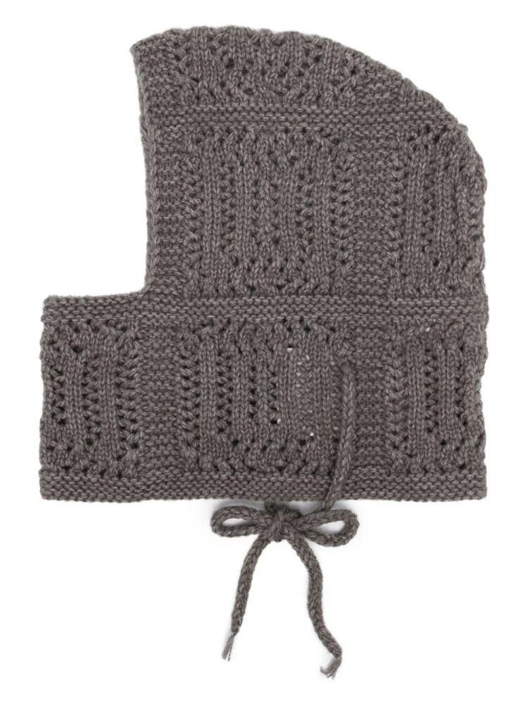 LEMAIRE knitted ribbed balaclava - Grey Cover