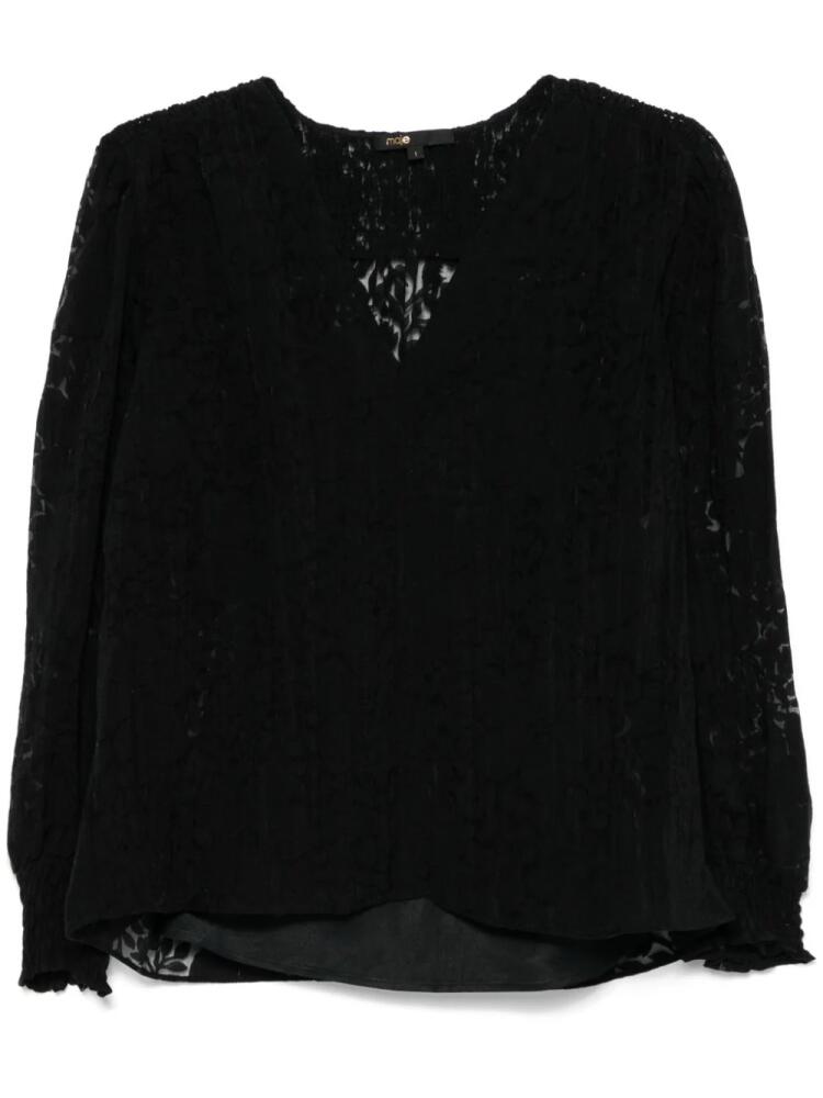 Maje floral-jacquard blouse - Black Cover