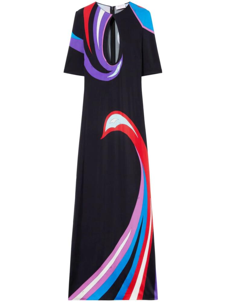 PUCCI Cigni-print cut-out gown - Black Cover