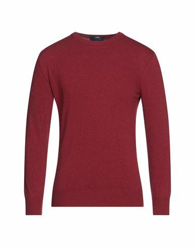 Giulio Corsari Man Sweater Brick red Wool, Viscose, Polyamide, Cashmere Cover