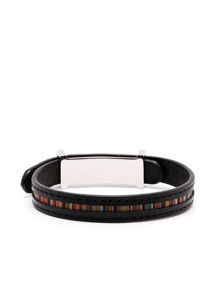 Paul Smith artist-stripe leathe bracelet - Black Cover