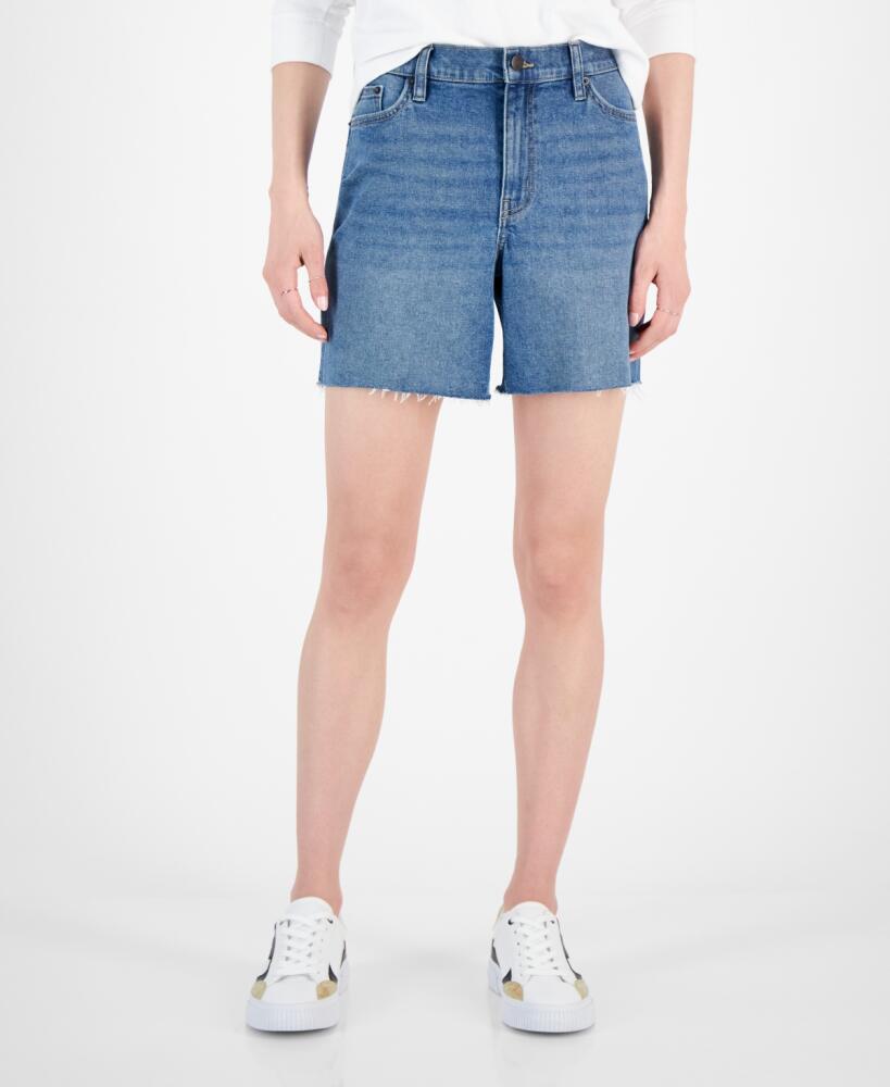 Calvin Klein Jeans Women's High-Rise Denim Carpenter Shorts - Blue Wave Cover