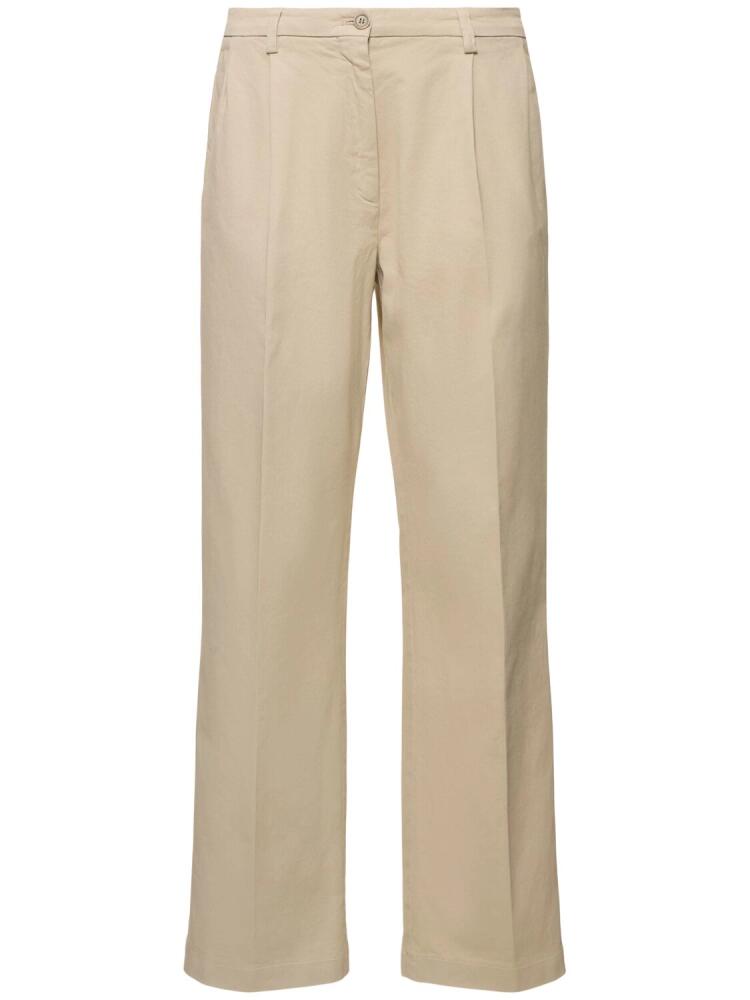 ASPESI Pleated Stretch Gabardine Straight Pants Cover