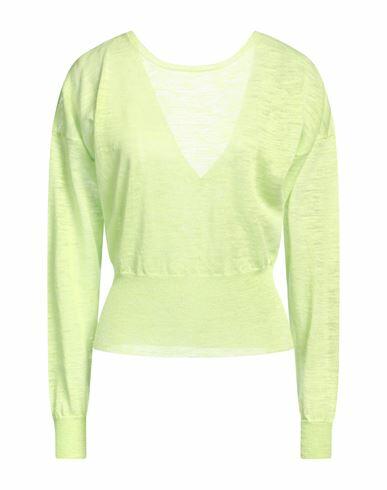 Solotre Woman Sweater Acid green Linen, Polyester Cover