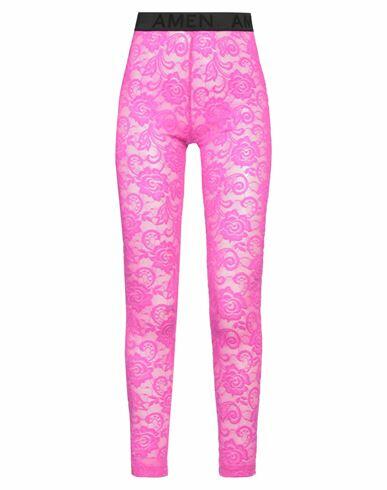 House Of Amen Woman Leggings Fuchsia Cotton, Polyester Cover