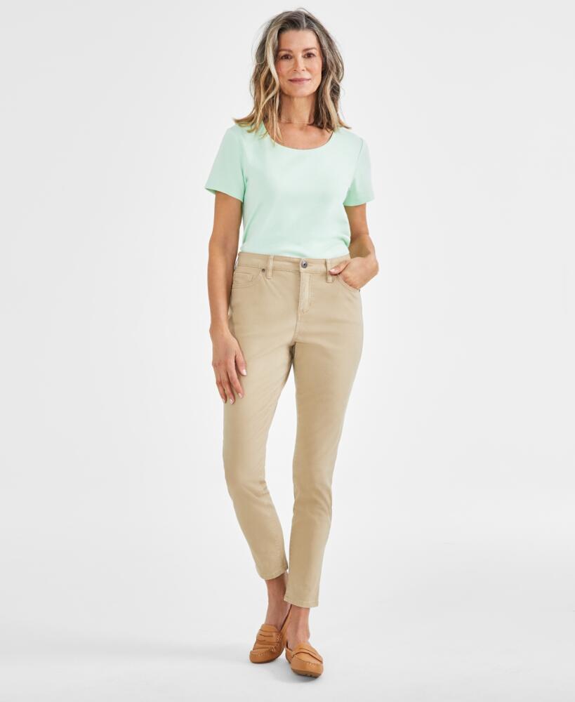 Style & Co Women's Mid Rise Curvy-Fit Skinny Jeans, Created for Macy's - Travertine Tile Cover