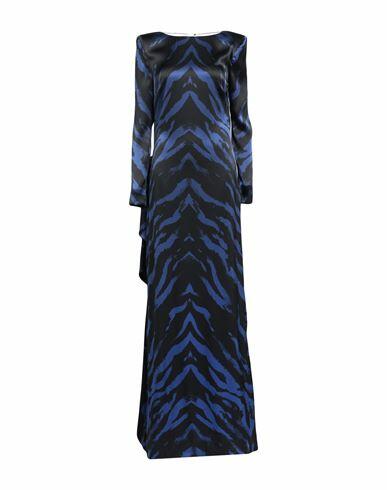 Dundas Woman Maxi dress Blue Silk, Elastane Cover