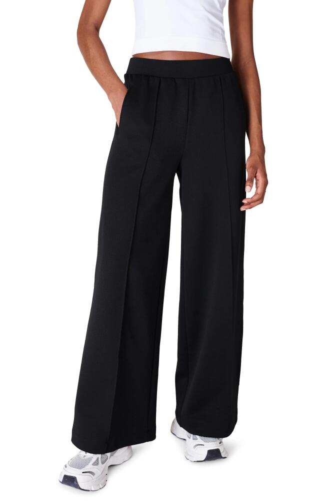 Sweaty Betty Retro Tricot Cotton Blend Wide Leg Pants in Black Cover