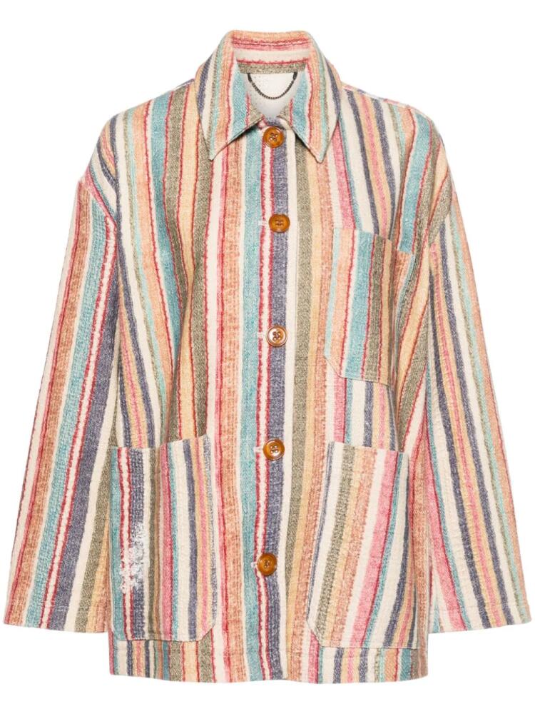 Dorothee Schumacher striped comfort cotton jacket - Neutrals Cover