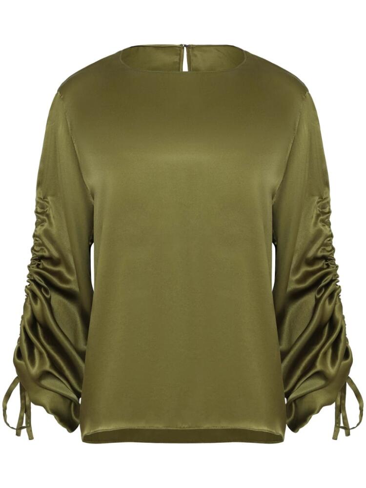 Uma | Raquel Davidowicz drawstring silk blouse - Green Cover