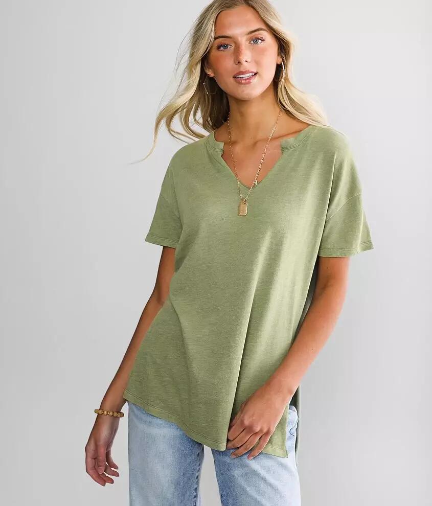 White Crow Split Neck Tunic T-Shirt Cover