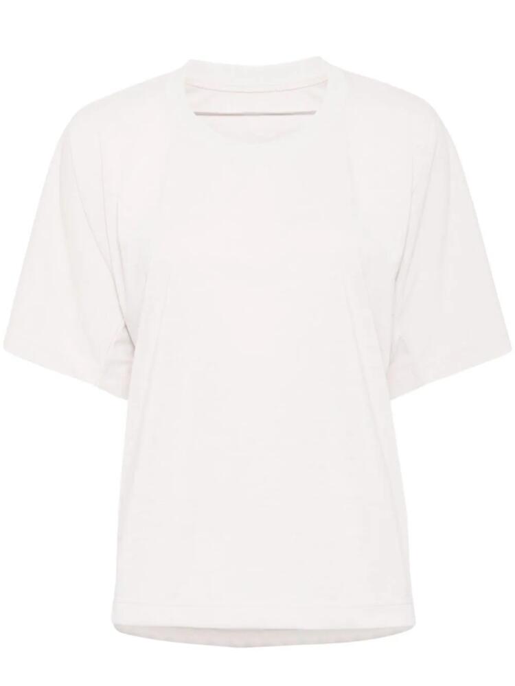 Pleats Please Issey Miyake ruched detailing t-shirt - Neutrals Cover