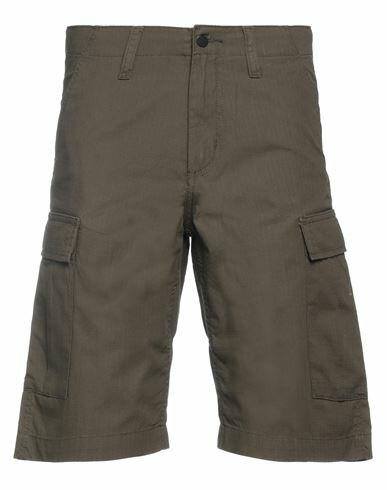 Carhartt Wip Man Shorts & Bermuda Shorts Military green Cotton Cover