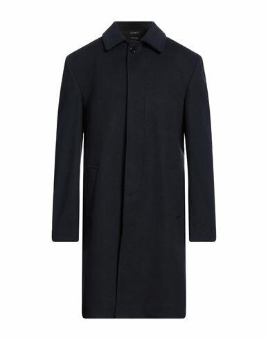 Grey Daniele Alessandrini Man Coat Midnight blue Polyester, Viscose Cover