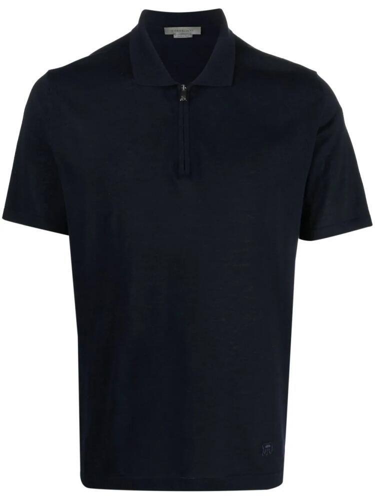 Corneliani cotton short-sleeve polo shirt - Blue Cover