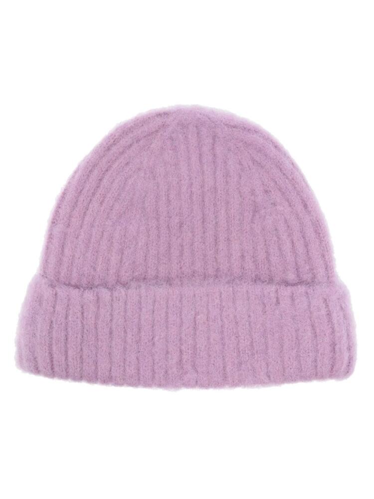 ASPESI ribbed wool beanie - Purple Cover