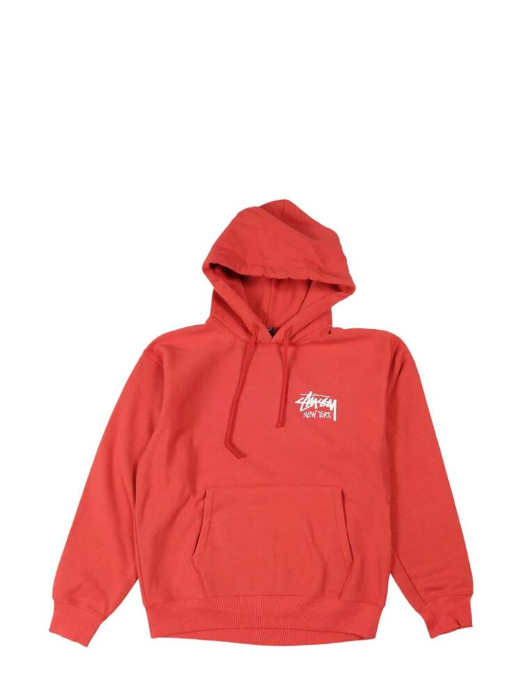 Stüssy logo-print hoodie - Red Cover