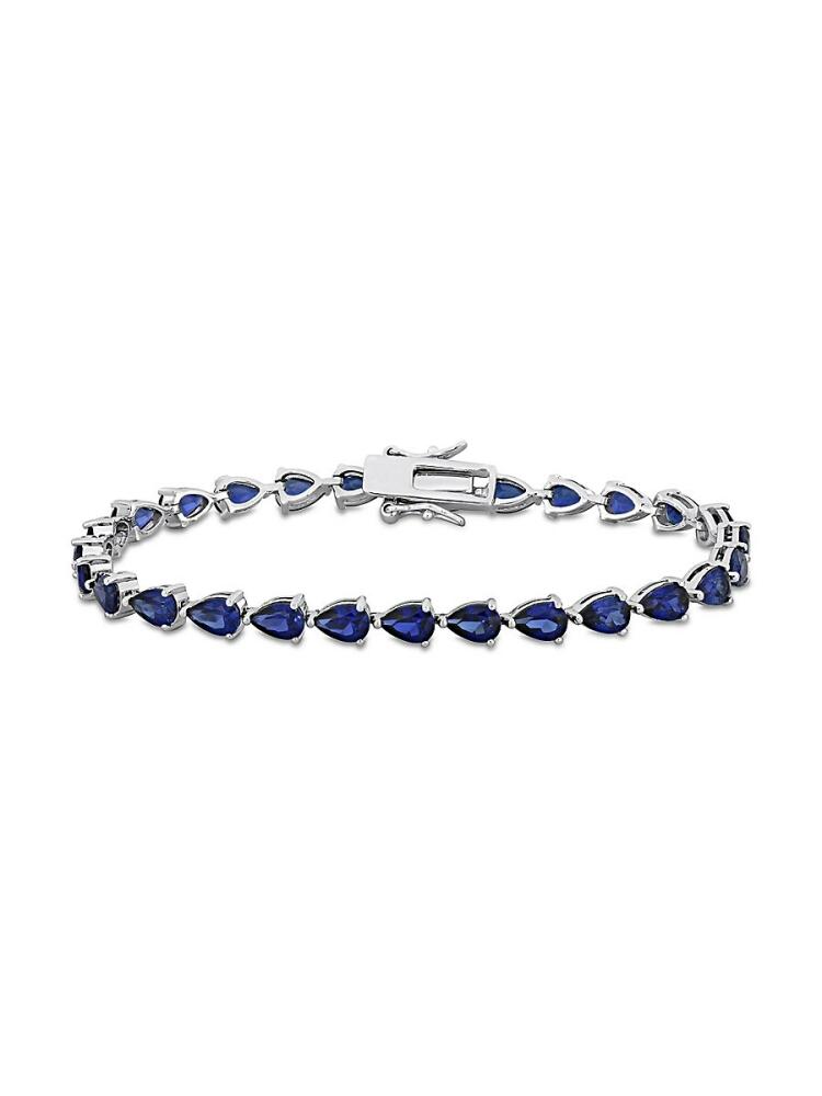 Sonatina Women's Sterling Silver & Treated Created Sapphire Tennis Bracelet Cover