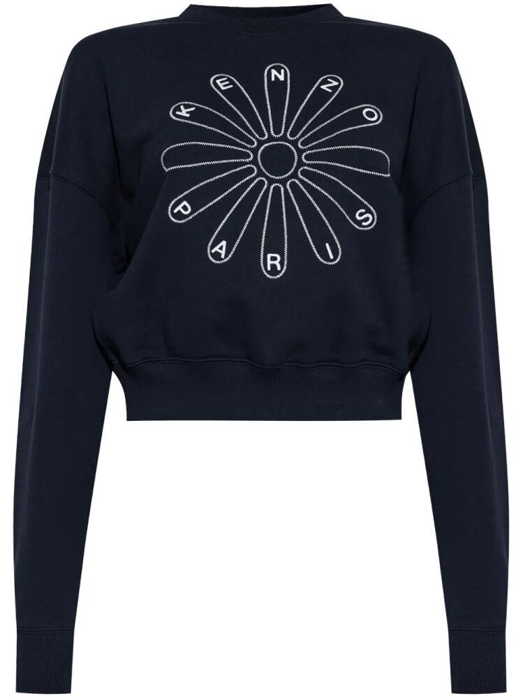 Kenzo embroidered-logo cotton sweatshirt - Blue Cover