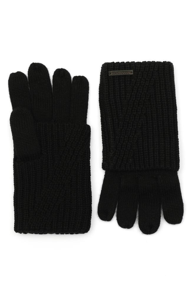 AllSaints Traveling Foldable Cuff Knit Gloves in Black Cover