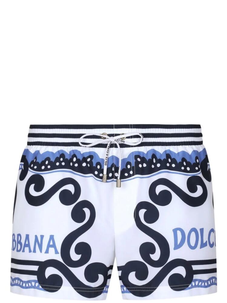 Dolce & Gabbana Marina logo-print swim shorts - White Cover