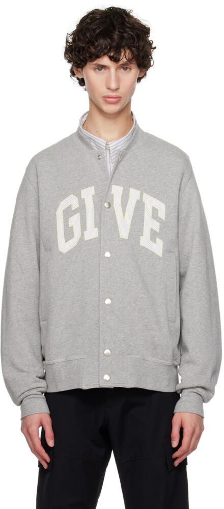 Givenchy Gray Appliqué Bomber Jacket Cover