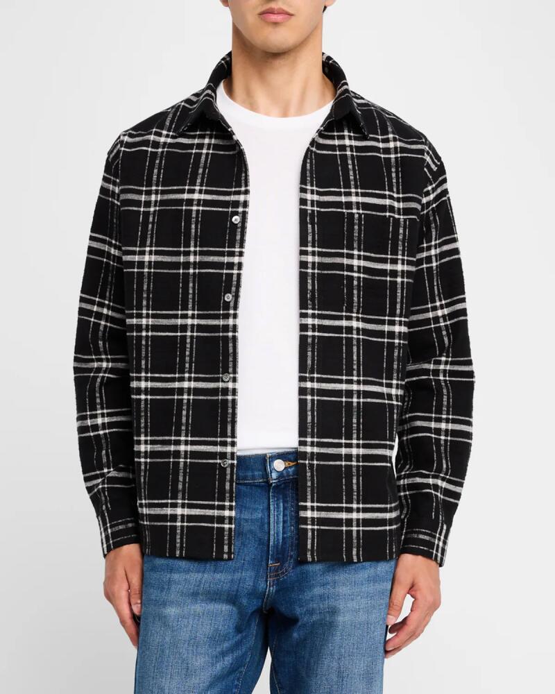 FRAME Men's Plaid Cotton Overshirt Cover