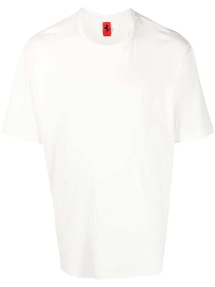 Ferrari embossed-logo cotton T-shirt - White Cover