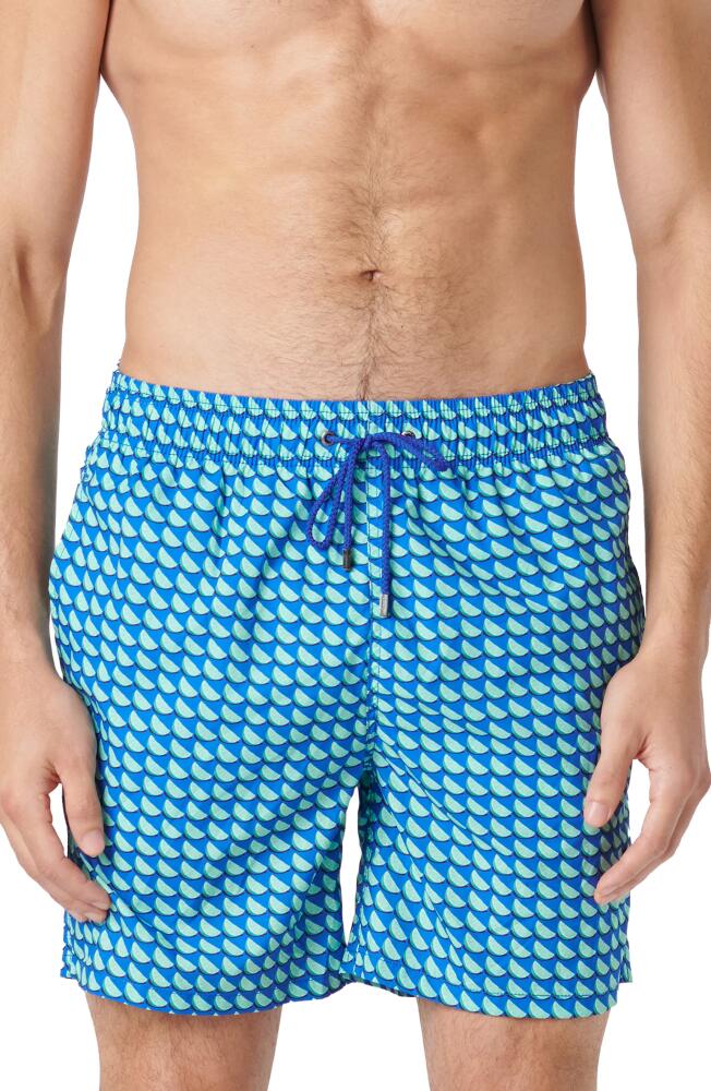 Bugatchi Print Swim Trunks in Menthol Cover